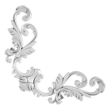 Beyaz beyaz bir arka plan üzerinde süs. İzole. 3D çizim