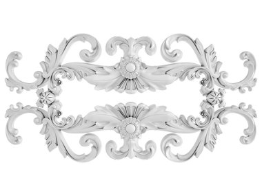 Beyaz beyaz bir arka plan üzerinde süs. İzole. 3D çizim