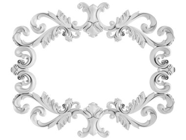 Beyaz beyaz bir arka plan üzerinde süs. İzole. 3D çizim