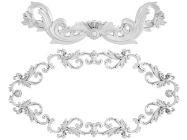 Beyaz beyaz bir arka plan üzerinde süs. İzole. 3D çizim