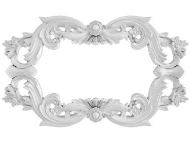 Beyaz beyaz bir arka plan üzerinde süs. İzole. 3D çizim