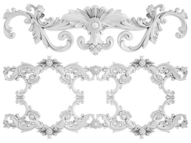 Beyaz beyaz bir arka plan üzerinde süs. İzole. 3D çizim