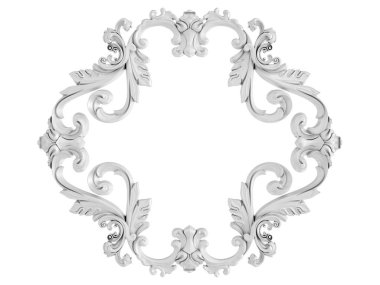 Beyaz beyaz bir arka plan üzerinde süs. İzole. 3D çizim