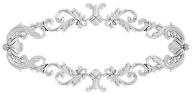 Beyaz beyaz bir arka plan üzerinde süs. İzole. 3D çizim