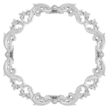 Beyaz beyaz bir arka plan üzerinde süs. İzole. 3D çizim