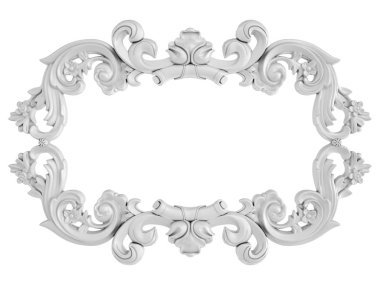 Beyaz beyaz bir arka plan üzerinde süs. İzole. 3D çizim