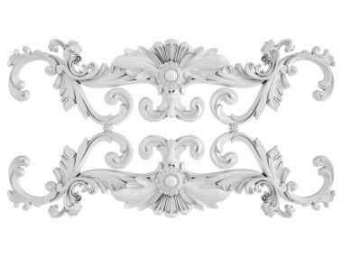 Beyaz beyaz bir arka plan üzerinde süs. İzole. 3D çizim