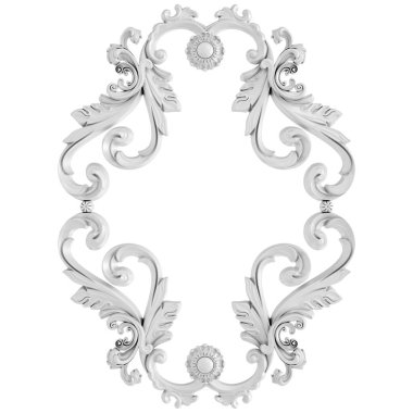 Beyaz beyaz bir arka plan üzerinde süs. İzole. 3D çizim