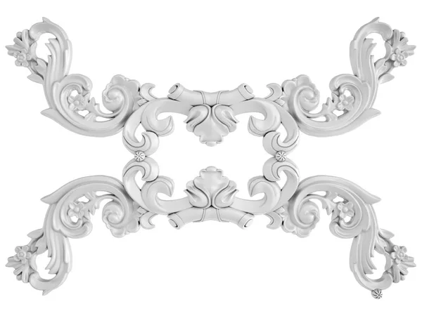 Białe Ornament Białym Tle Białym Tle Ilustracja — Zdjęcie stockowe
