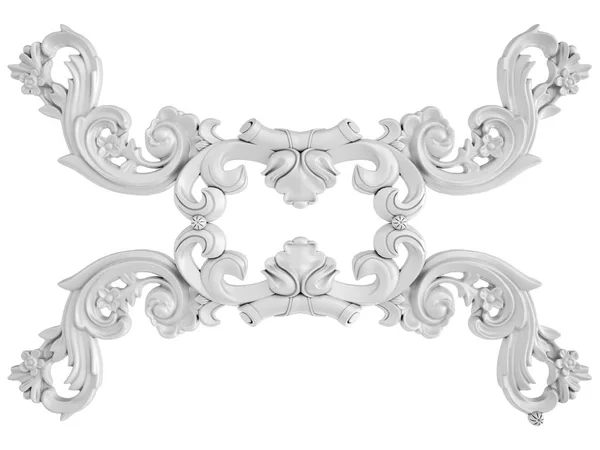 Ornamento Branco Fundo Branco Isolado Ilustração — Fotografia de Stock