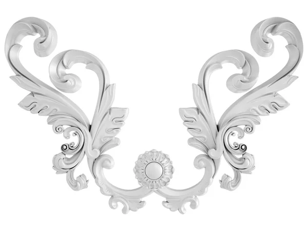 Ornamento Branco Fundo Branco Isolado Ilustração — Fotografia de Stock