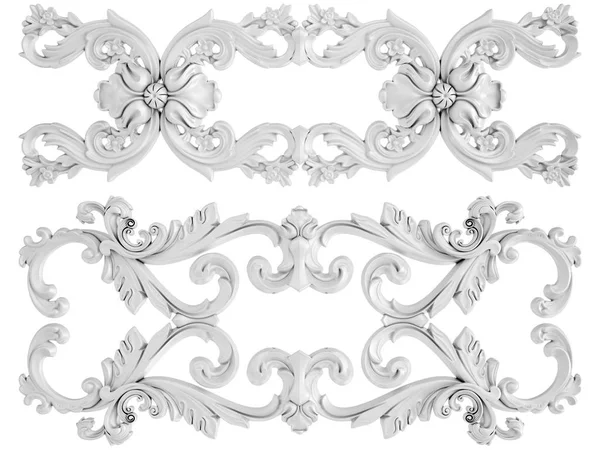 Ornamento Branco Fundo Branco Isolado Ilustração — Fotografia de Stock