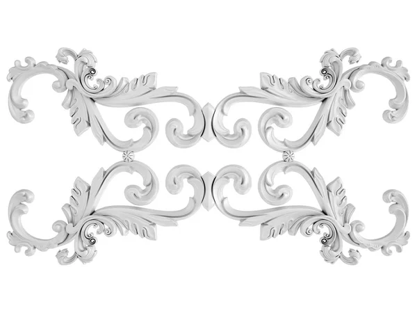 Ornamento Branco Fundo Branco Isolado Ilustração — Fotografia de Stock