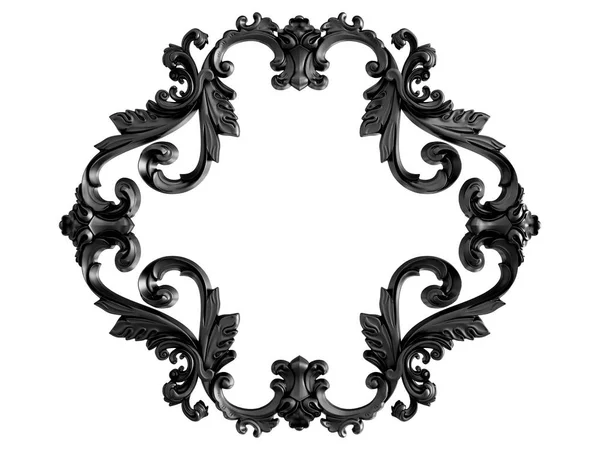 Siyah beyaz bir arka plan üzerinde süs. İzole. 3D çizim