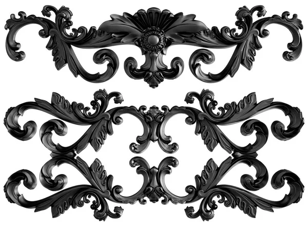 Black Ornament White Background Isolated Illustration — Stock Photo, Image