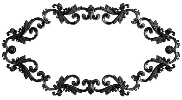 Ornamento Preto Fundo Branco Isolado Ilustração — Fotografia de Stock