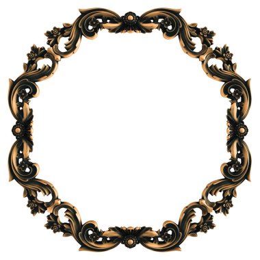 Beyaz bir arka plan üzerinde bronz süs. İzole. 3D çizim