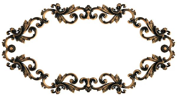 Ornamento Bronze Fundo Branco Isolado Ilustração — Fotografia de Stock