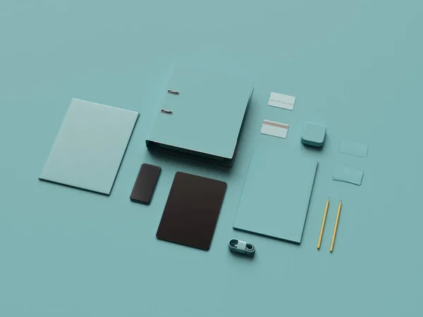 Branding Finto Forniture Ufficio Gadgets Illustrazione Alta Qualità — Foto Stock