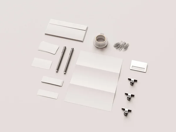 Branding Mock Des Fournitures Bureau Gadgets Illustration Haute Qualité — Photo