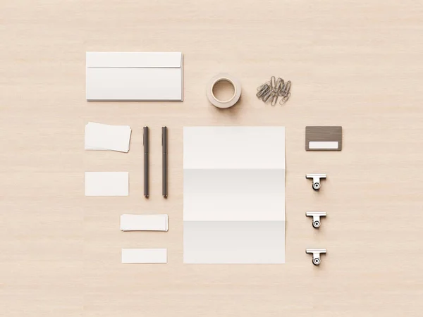 Branding Mock Des Fournitures Bureau Gadgets Illustration Haute Qualité — Photo