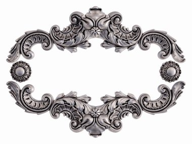 Beyaz bir arka plan üzerinde krom süsleme. İzole. 3D çizim