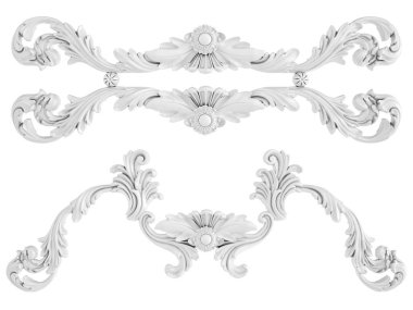 Beyaz beyaz bir arka plan üzerinde süs. İzole. 3D çizim