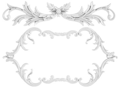 Beyaz beyaz bir arka plan üzerinde süs. İzole. 3D çizim