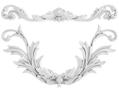 Beyaz beyaz bir arka plan üzerinde süs. İzole. 3D çizim