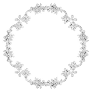 Beyaz beyaz bir arka plan üzerinde süs. İzole. 3D çizim