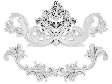 Beyaz beyaz bir arka plan üzerinde süs. İzole. 3D çizim