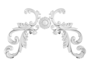 Beyaz beyaz bir arka plan üzerinde süs. İzole. 3D çizim