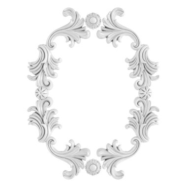 Beyaz beyaz bir arka plan üzerinde süs. İzole. 3D çizim