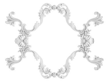 Beyaz beyaz bir arka plan üzerinde süs. İzole. 3D çizim