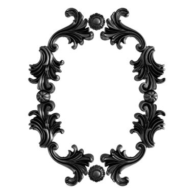 Siyah beyaz bir arka plan üzerinde süs. İzole. 3D çizim