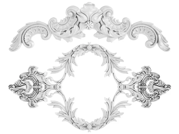 Ornamento Branco Fundo Branco Isolado Ilustração — Fotografia de Stock