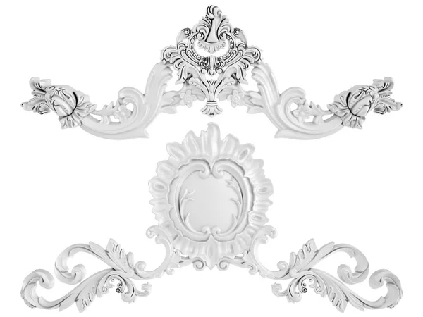 Ornamento Bianco Sfondo Bianco Isolato Illustrazione — Foto Stock