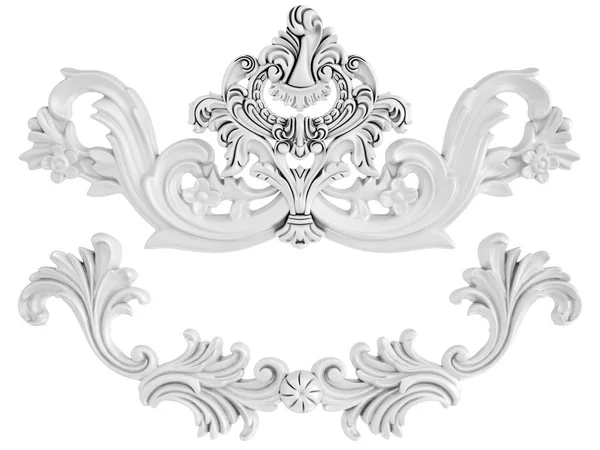 White Ornament White Background Isolated Illustration — Stock Photo, Image