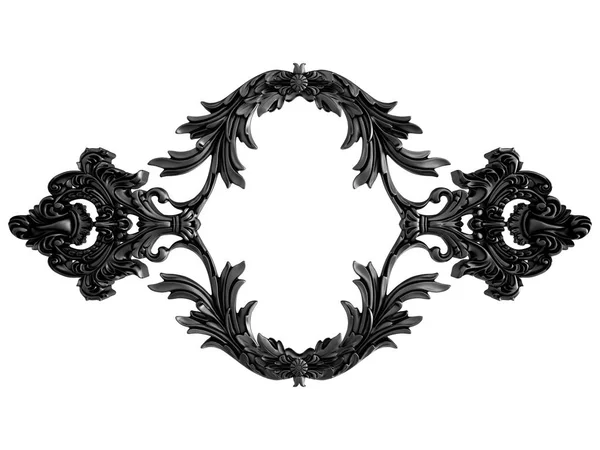 Siyah beyaz bir arka plan üzerinde süs. İzole. 3D çizim