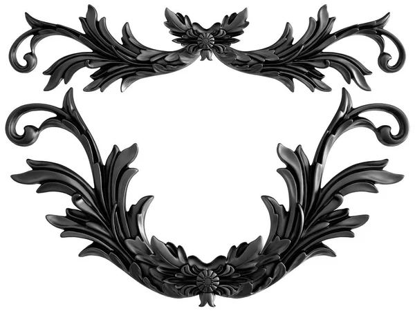 Ornamento Nero Sfondo Bianco Isolato Illustrazione — Foto Stock