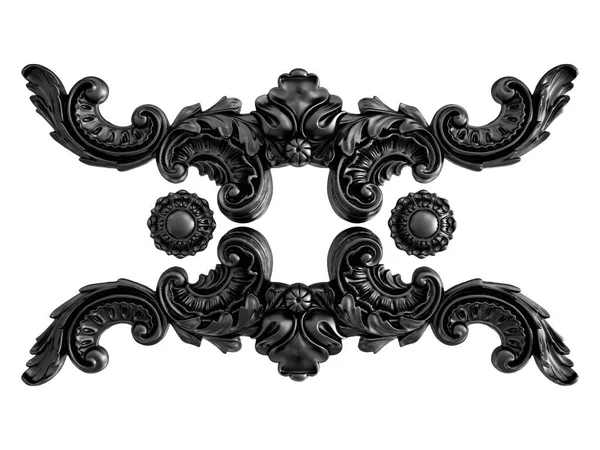 Ornamento Nero Sfondo Bianco Isolato Illustrazione — Foto Stock