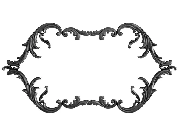 Ornamento Nero Sfondo Bianco Isolato Illustrazione — Foto Stock