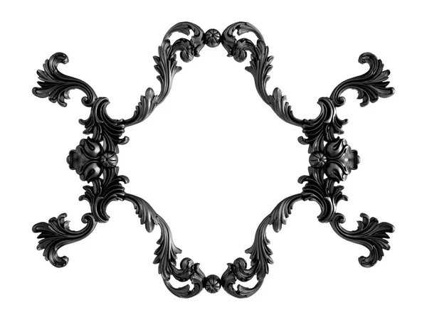 Ornamento Nero Sfondo Bianco Isolato Illustrazione — Foto Stock