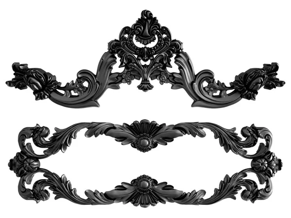 Ornamento Nero Sfondo Bianco Isolato Illustrazione — Foto Stock