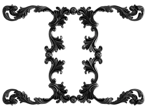 Ornamento Nero Sfondo Bianco Isolato Illustrazione — Foto Stock