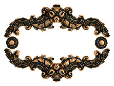 Beyaz bir arka plan üzerinde bronz süs. İzole. 3D çizim