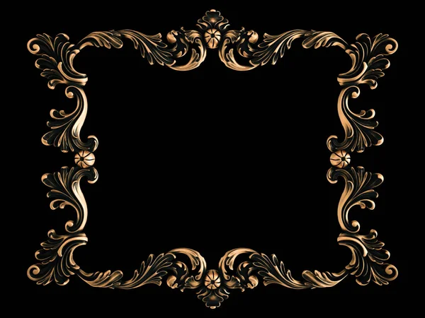 Ornamento Bronzo Sfondo Nero Isolato Illustrazione — Foto Stock