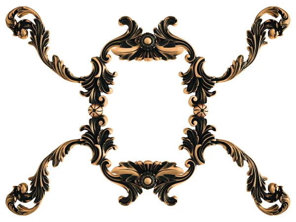 Ornamento Bronze Fundo Branco Isolado Ilustração — Fotografia de Stock