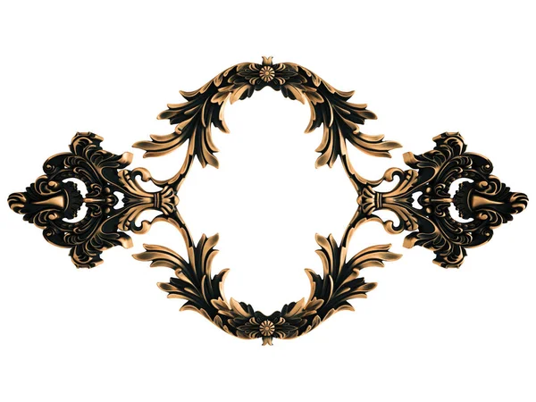 Ornamento Bronzo Sfondo Bianco Isolato Illustrazione — Foto Stock