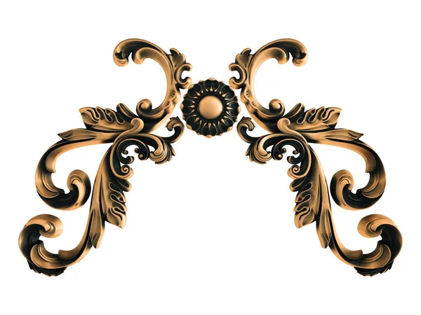 Bronze Ornament Auf Weißem Hintergrund Vereinzelt Illustration — Stockfoto